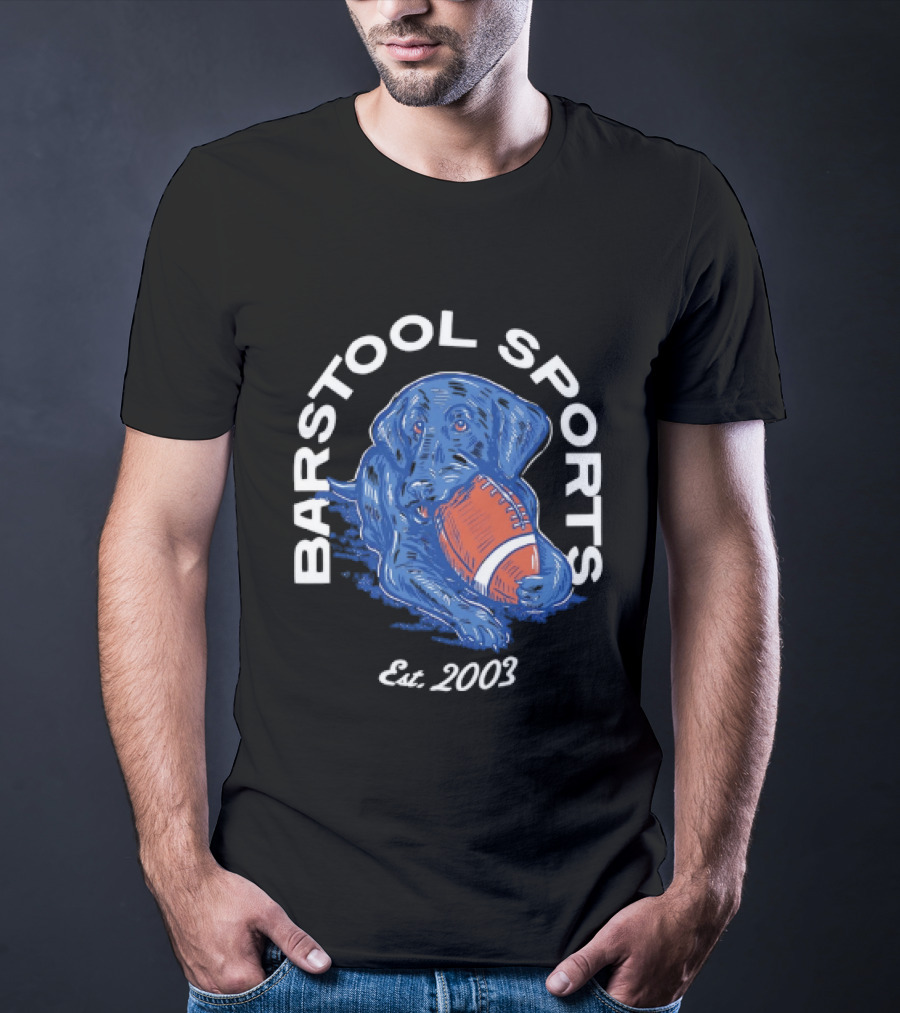 Barstool Sports Est. 2003 Black Labrador With Football T-Shirt