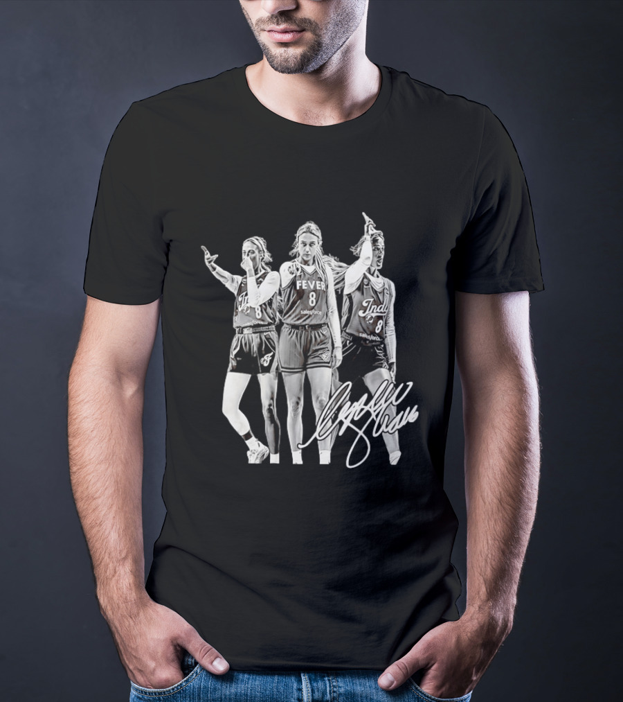 Fever 8 Salesforce Indy Caitlin Clark Signature T-Shirt
