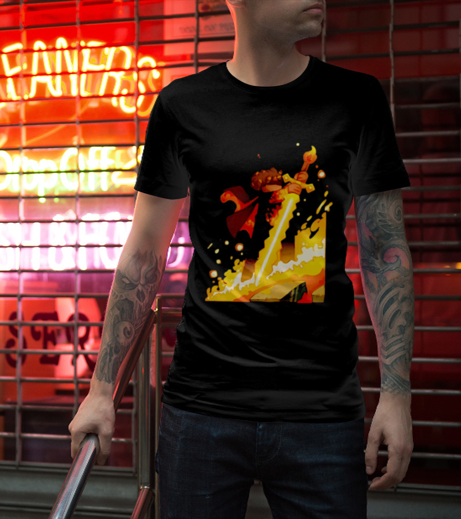 FlameFrags Sword Gaming Fantasy Adventure Warrior T-Shirt