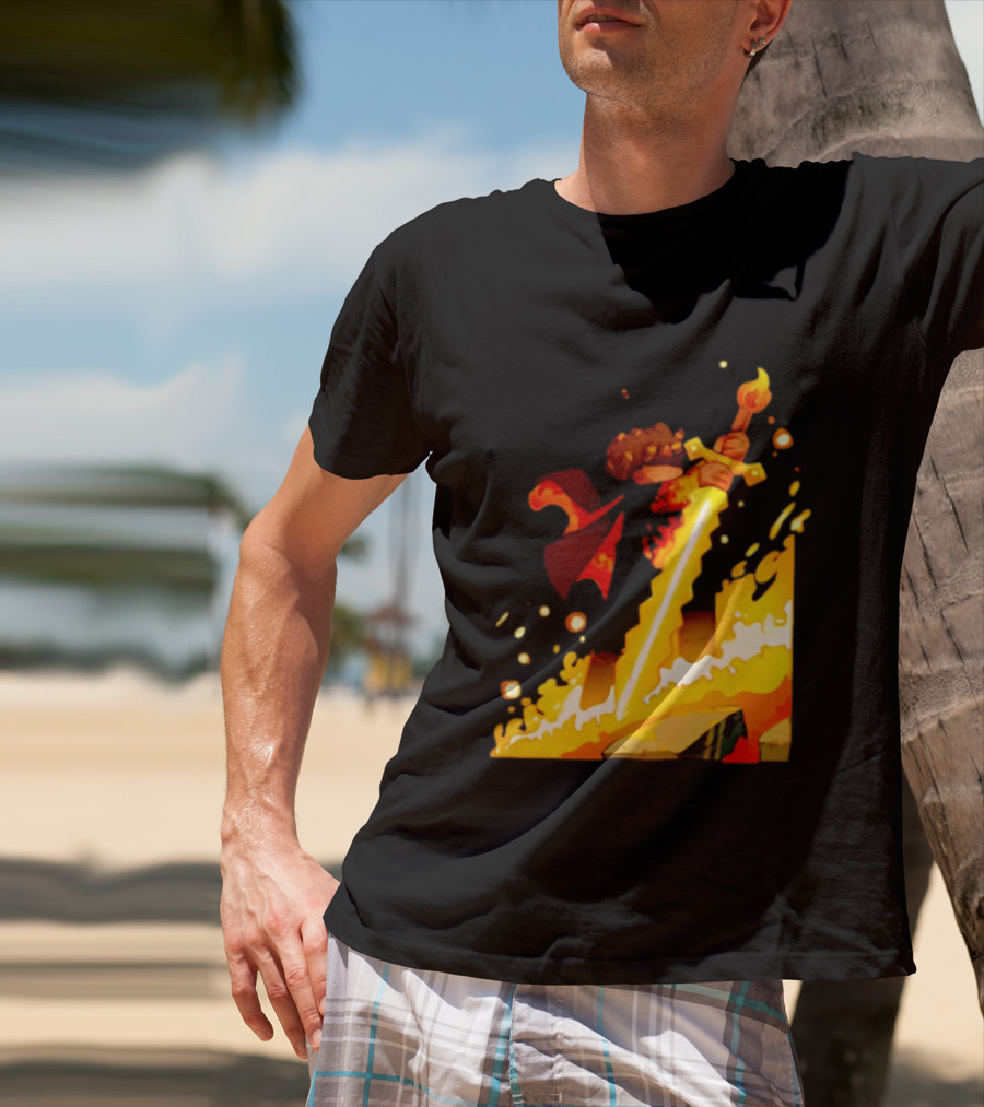 FlameFrags Sword Gaming Fantasy Adventure Warrior T-Shirt