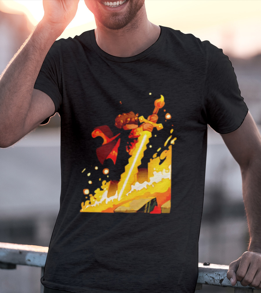 FlameFrags Sword Gaming Fantasy Adventure Warrior T-Shirt