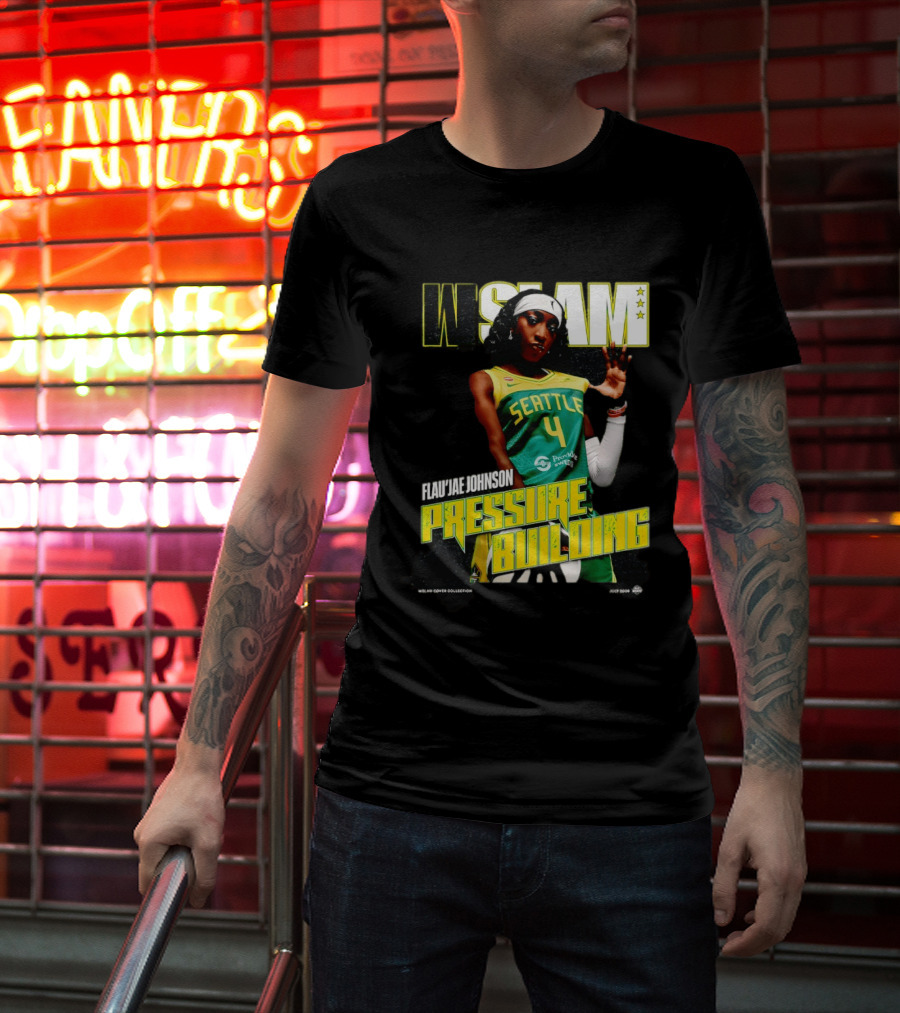 W SLAM Flau'jae Johnson Seattle Storm Pressure Building T-Shirt