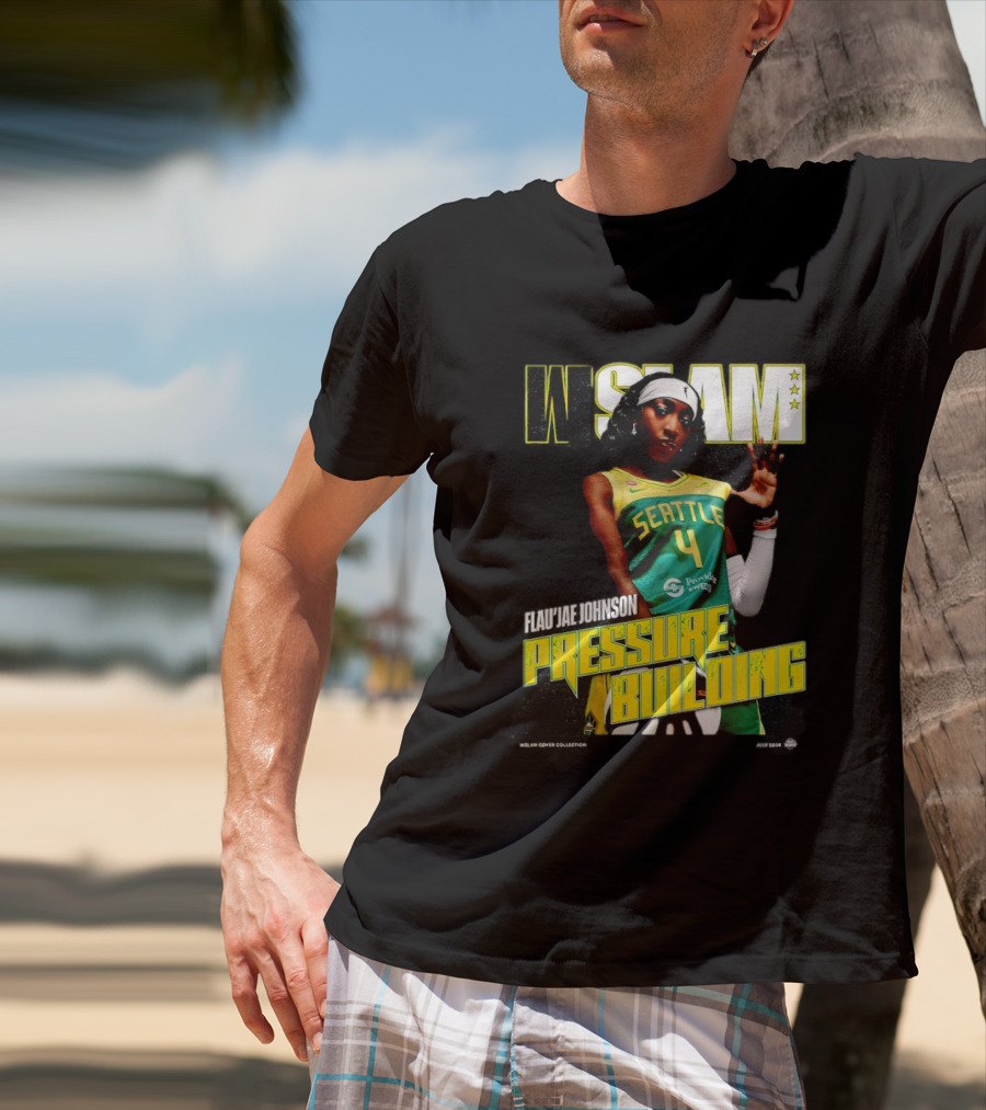 W SLAM Flau'jae Johnson Seattle Storm Pressure Building T-Shirt