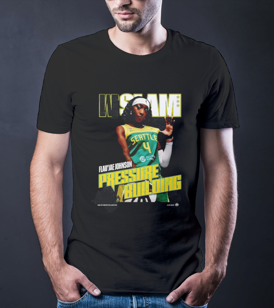 W SLAM Flau'jae Johnson Seattle Storm Pressure Building T-Shirt