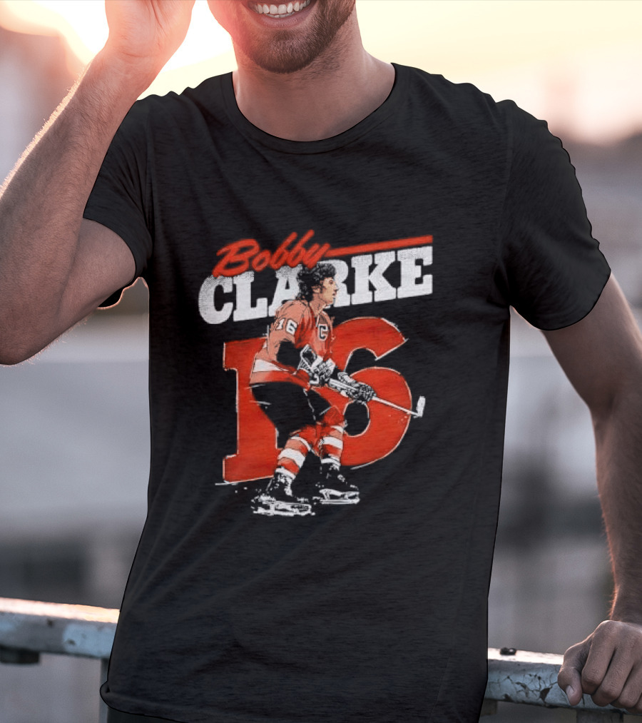 Bobby Clarke 16 Philadelphia Flyers Ice Hockey Legend T-Shirt