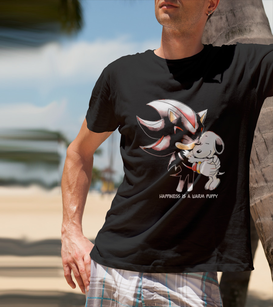Happiness Is A Warm Puppy Shadow The Hedgehog Embrace T-Shirt
