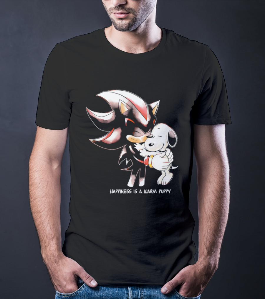 Happiness Is A Warm Puppy Shadow The Hedgehog Embrace T-Shirt