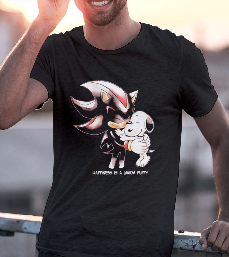 Happiness Is A Warm Puppy Shadow The Hedgehog Embrace T-Shirt