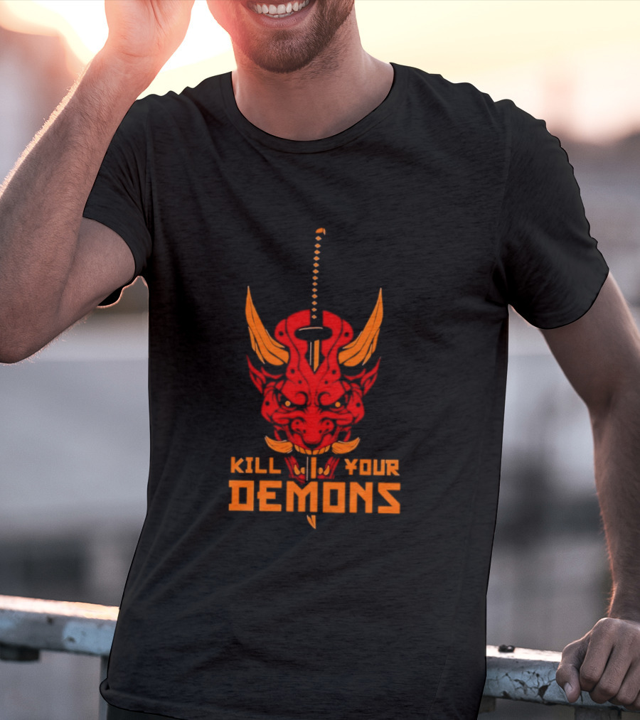 Kill Your Demons Oni Mask Samurai Sword T-Shirt