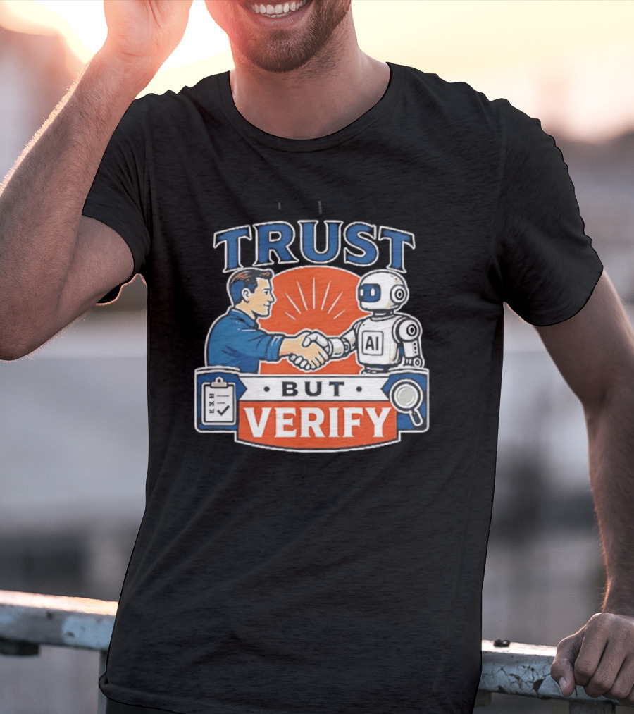 TRUST Human Handshake With AI Robot But Verify T-Shirt
