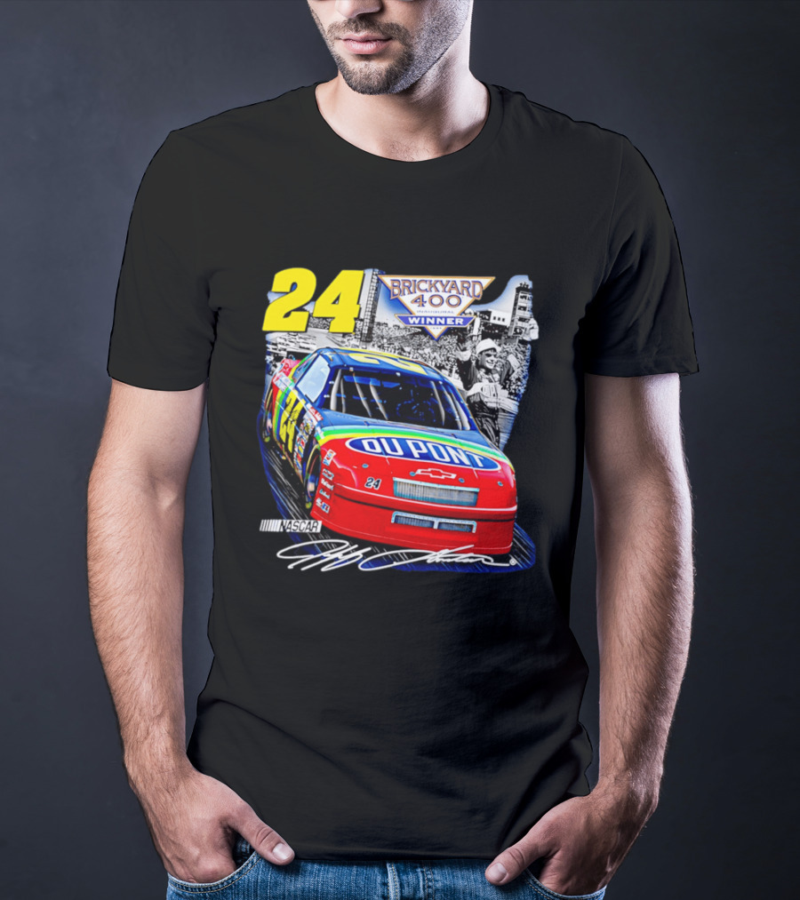 Jeff Gordon NASCAR DuPont Chevrolet No 24 Brickyard 400 Inaugural Winner T-Shirt