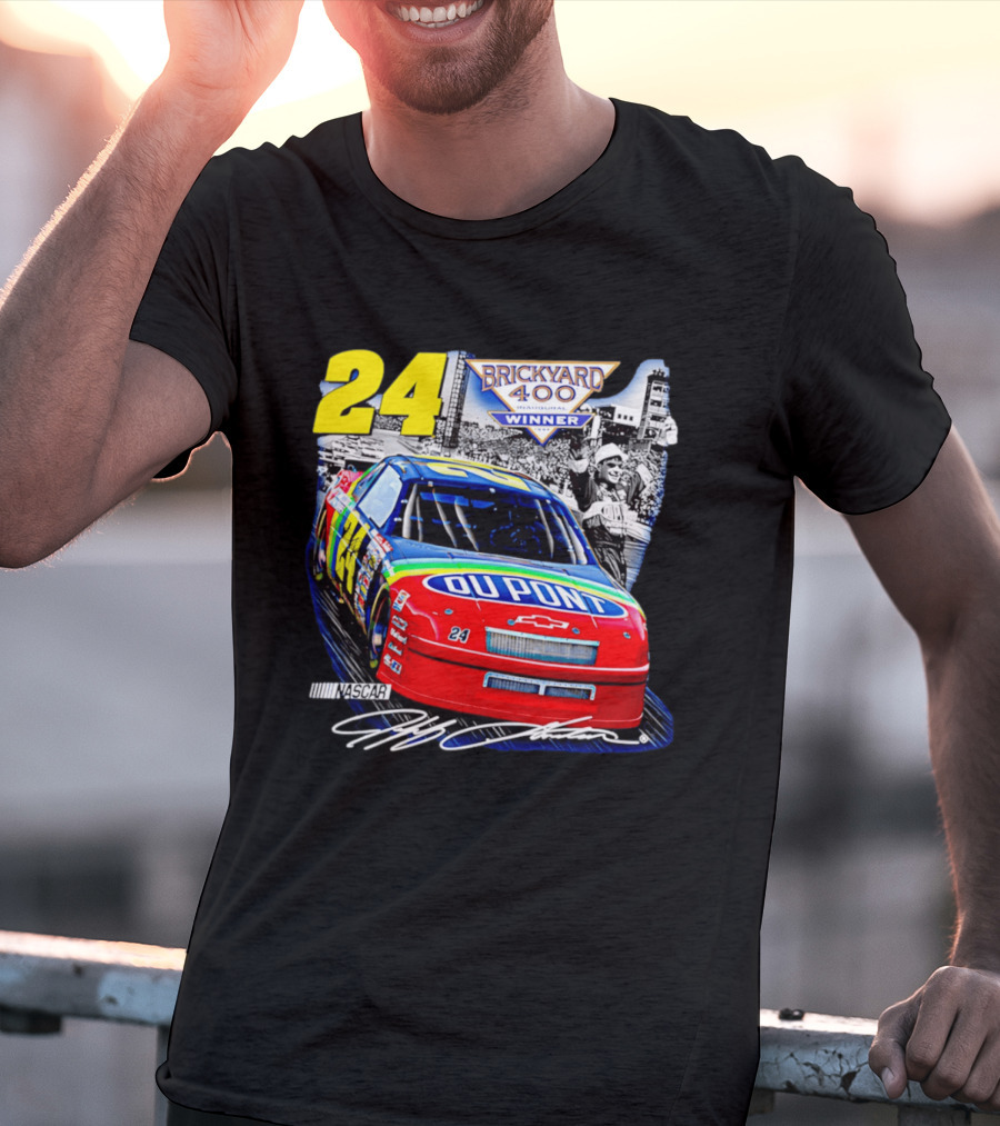 Jeff Gordon NASCAR DuPont Chevrolet No 24 Brickyard 400 Inaugural Winner T-Shirt