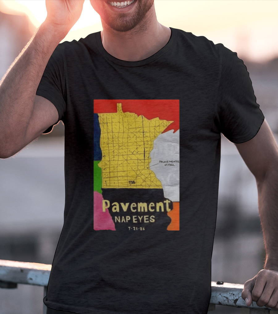 Pavement Nap Eyes Palace Theatre St Paul July 21 2026 Minnesota Map T-Shirt