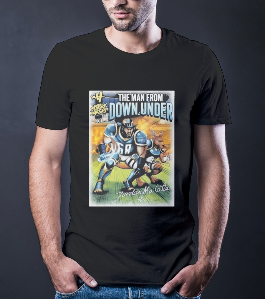 The Man From Down Under Jordan Mailata 68 Gridiron Kangaroo Philadelphia Eagles T-Shirt
