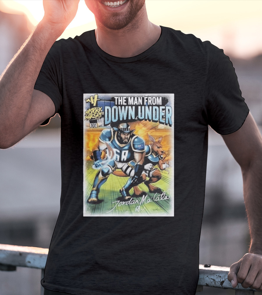 The Man From Down Under Jordan Mailata 68 Gridiron Kangaroo Philadelphia Eagles T-Shirt