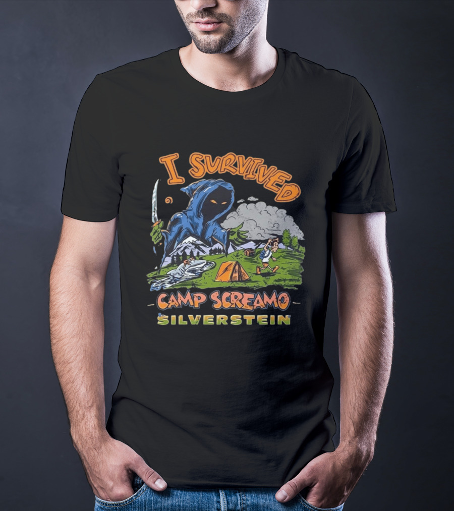 Silverstein I Survived Camp Screamo Tour 2026 North America Camping Adventure T-Shirt