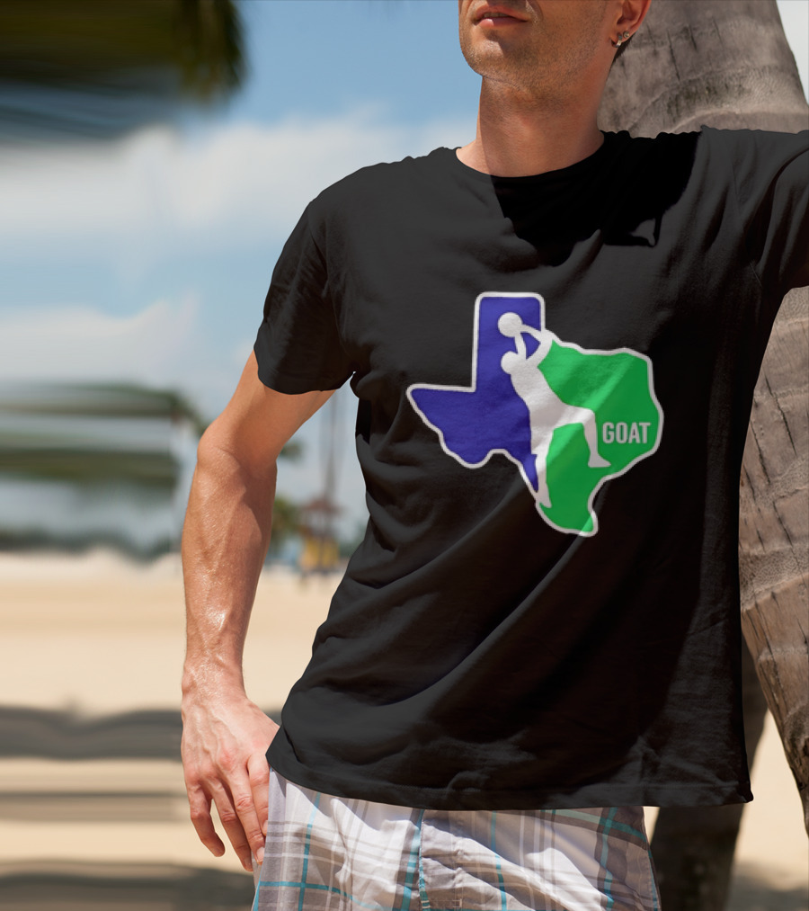 Texas Basketball Goat Silhouette Blue Green State T-Shirt
