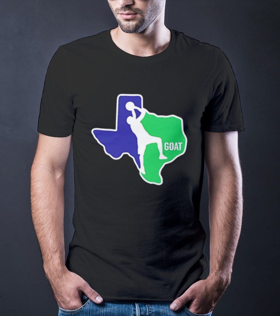 Texas Basketball Goat Silhouette Blue Green State T-Shirt