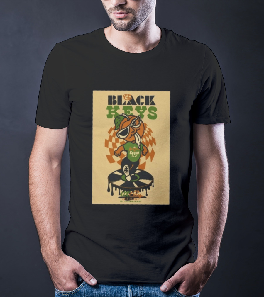 The Black Keys Oklahoma City OK July 21 2026 Checkered Record Orange Character Event T-Shirt