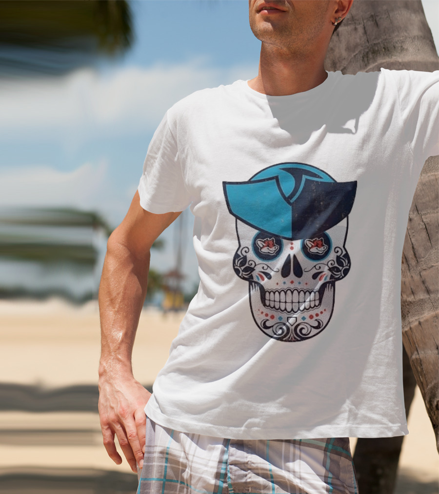 Day Of The Dead Skull Patriot Fox Sports Foxes Football T-Shirt