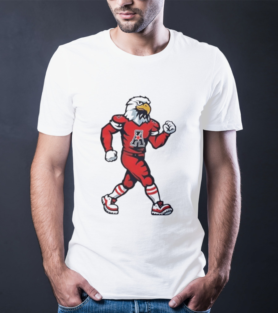 Eagle Running Sport Red Football T-Shirt