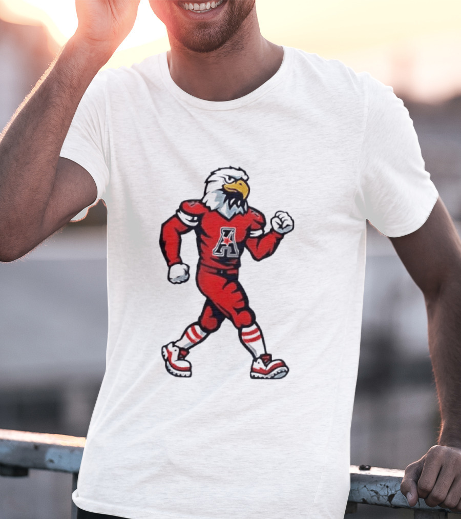 Eagle Running Sport Red Football T-Shirt
