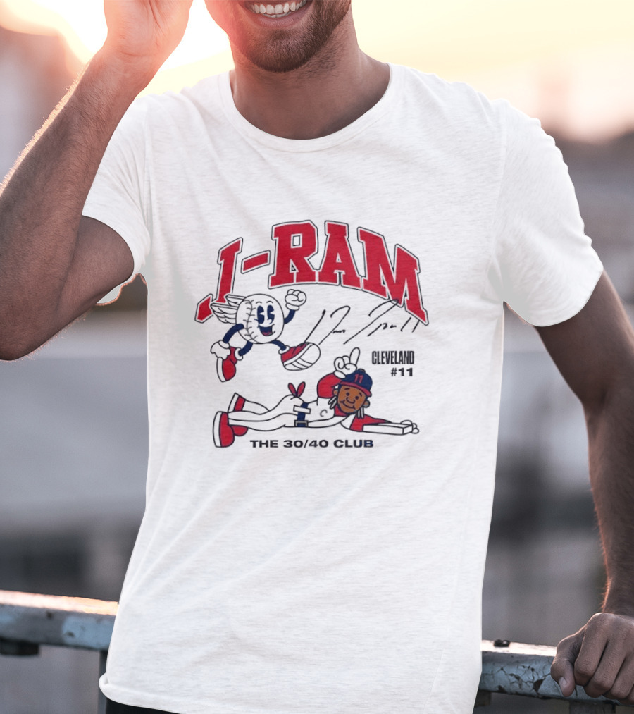 J RAM Jose Ramirez The 30/40 Club Cleveland 11 Baseball T-Shirt