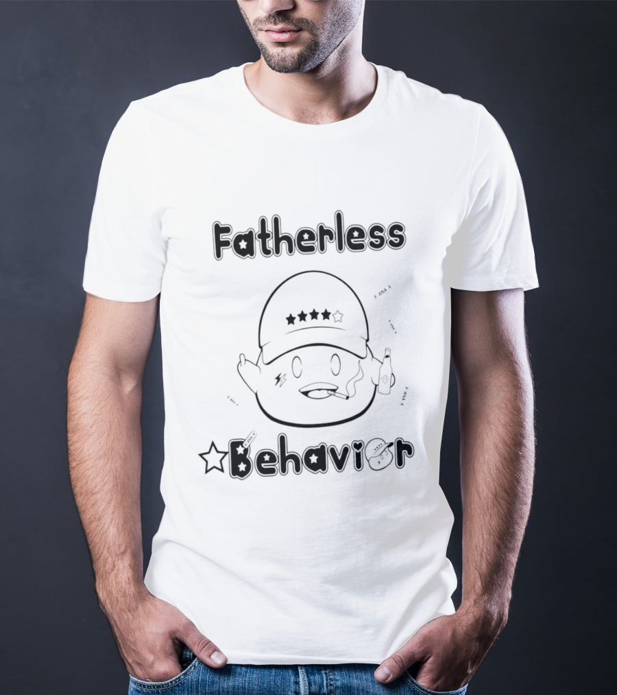 Fatherless Behavior Star Hat Character With Bottle T-Shirt