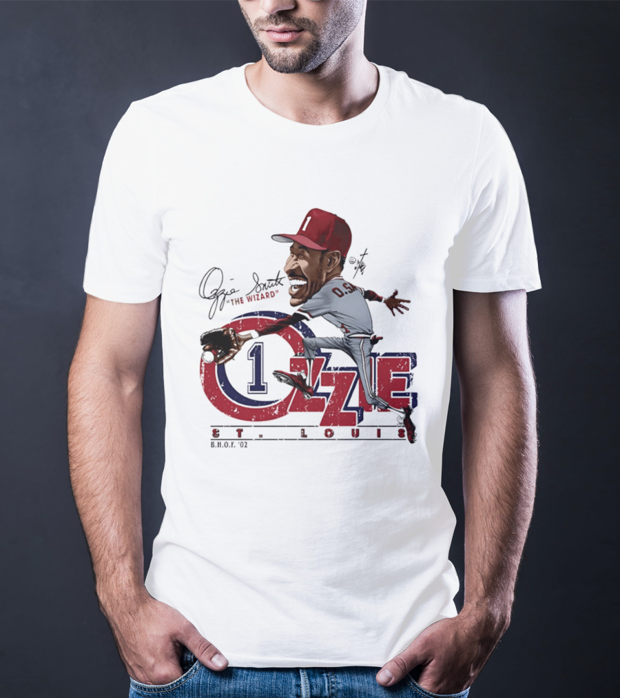 Ozzie Smith St Louis Cardinals Bruce Stark "The Wizard" Collection T-Shirt