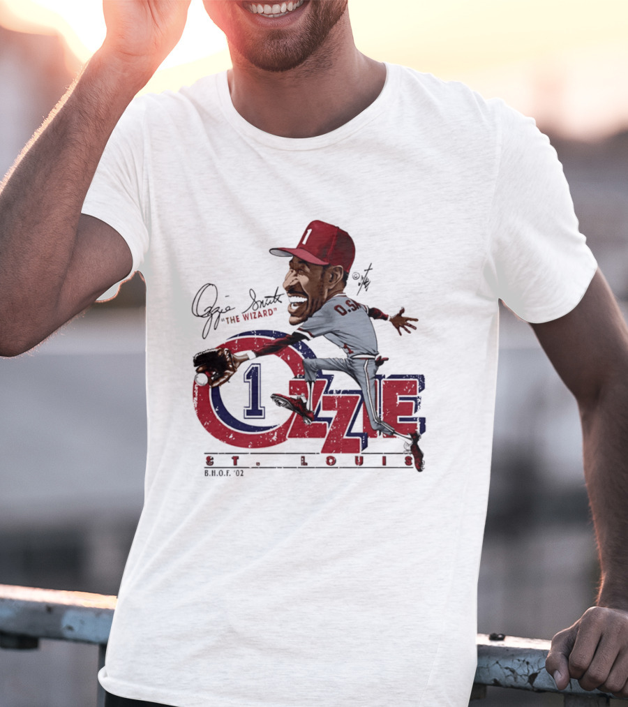 Ozzie Smith St Louis Cardinals Bruce Stark "The Wizard" Collection T-Shirt