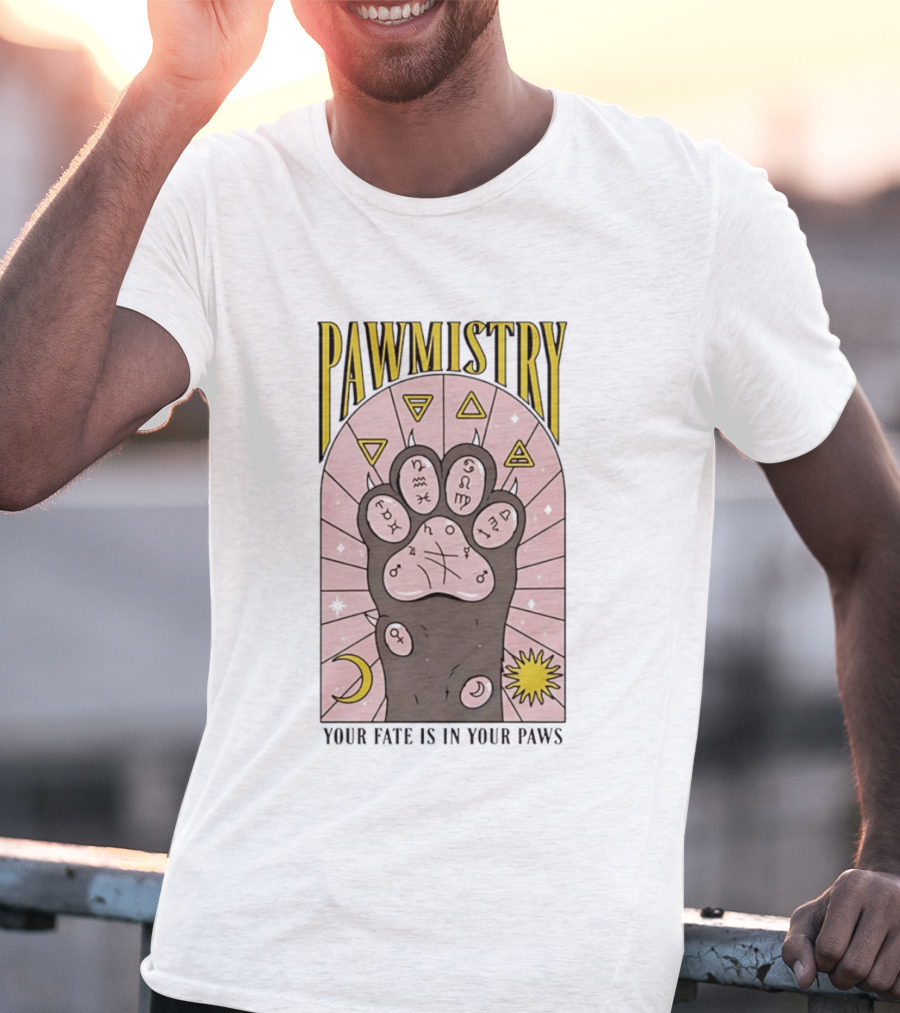 Pawmistry Astrology Cat Paw Your Fate Is In Your Paws Zodiac T-Shirt