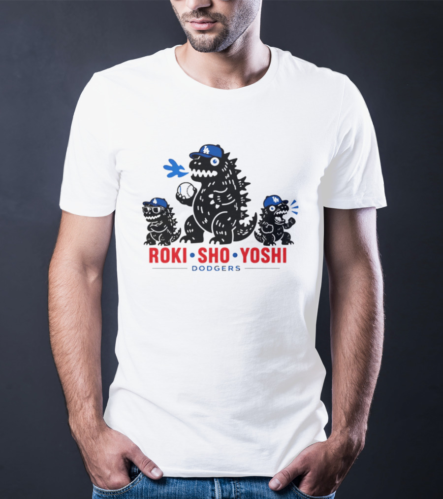 Roki Sho Yoshi Dodgers LA Cap Monsters T-Shirt