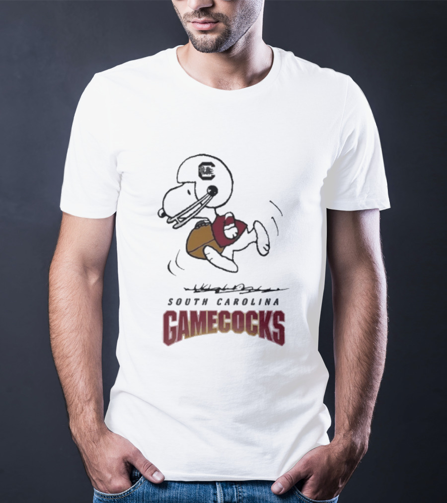 South Carolina Gamecocks Peanuts Snoopy Football T-Shirt