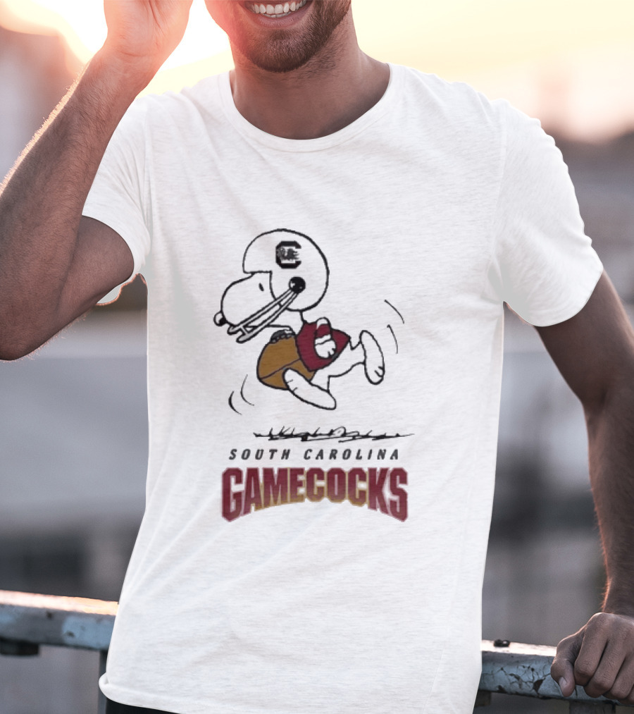 South Carolina Gamecocks Peanuts Snoopy Football T-Shirt