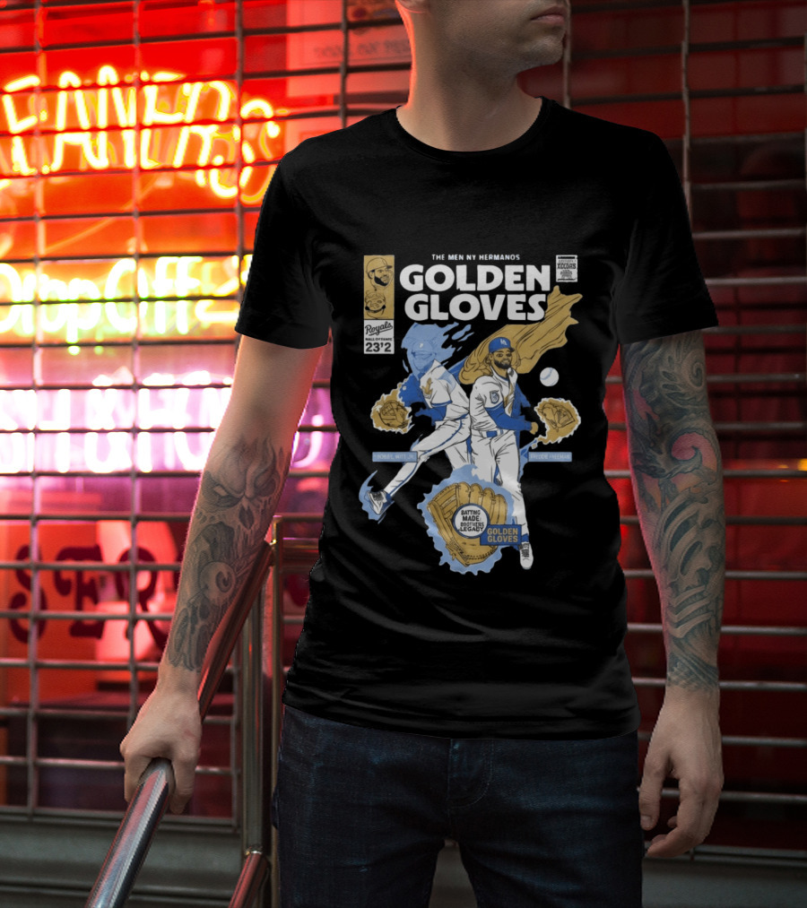 The Meniny Hermanos Royals Hall Of Fame 2026 Golden Gloves Bobby Witt Jr Freddie Freeman T-Shirt
