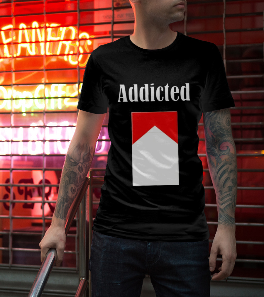 Addicted Cigarette Pack Minimalist Marlboro T-Shirt
