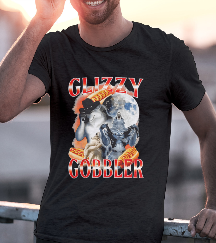 Glizzy Gobbler Wolf Moon Hot Dog Meme T-Shirt