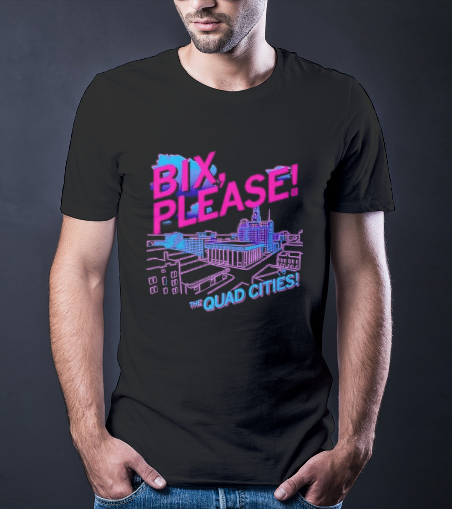 Bix Please The Quad Cities Skyline Retro Aesthetic T-Shirt