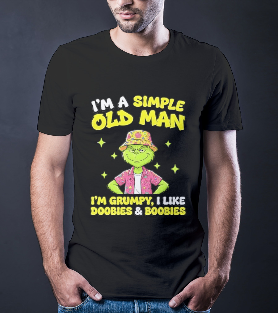 I'm A Simple Old Man Grumpy I Like Boobies Hawaiian Hat T-Shirt