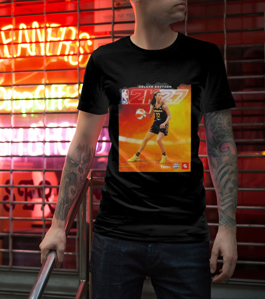 WNBA Caitlin Clark Indiana Fever NBA 2K27 Deluxe Edition Cover Athlete T-Shirt