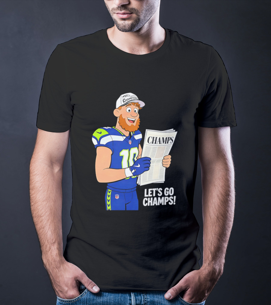 Champs Let's Go Champs Seattle Seahawks Football Fan Celebration T-Shirt