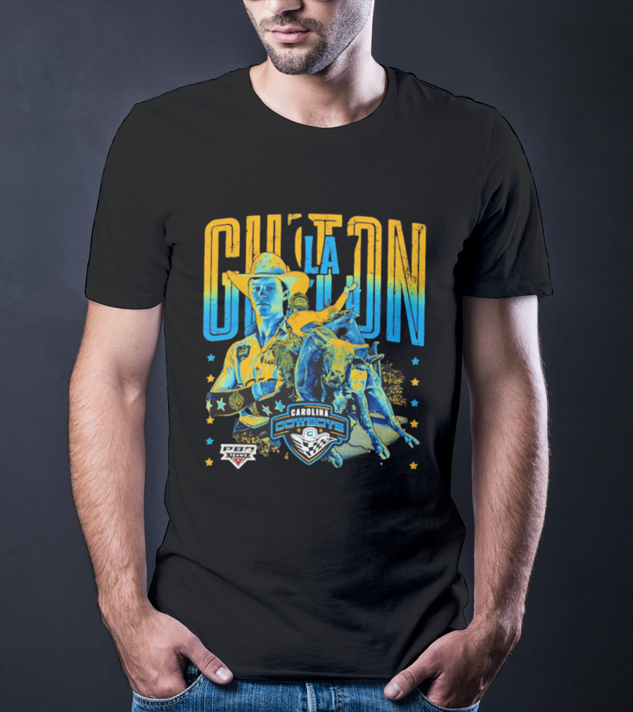 Carolina Cowboys Clay Guiton PBR Ranch Riding Champion T-Shirt