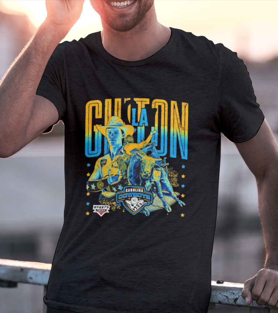 Carolina Cowboys Clay Guiton PBR Ranch Riding Champion T-Shirt