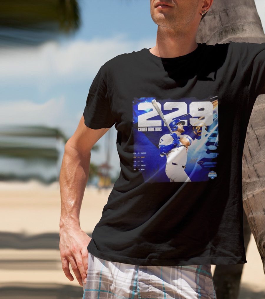 Max Muncy Los Angeles Dodgers 229 Career Home Runs Celebration MLB Champions T-Shirt