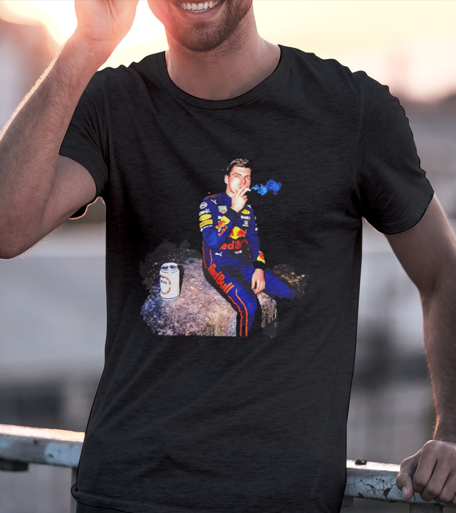Max Verstappen Red Bull Racing Formula 1 Driver Smoking Racing Suit T-Shirt