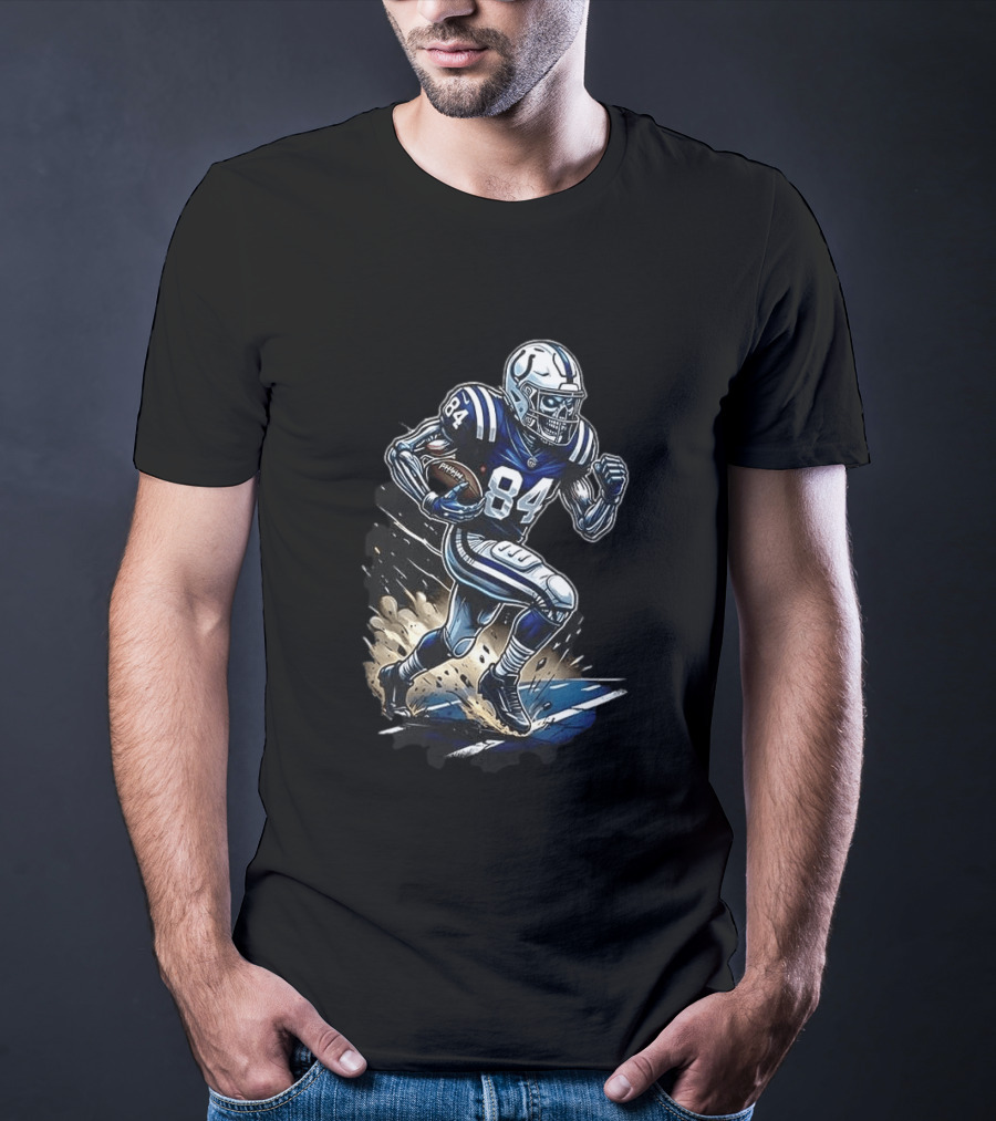 Indianapolis Colts Skeleton Football Player Runs In My Blood T-Shirt
