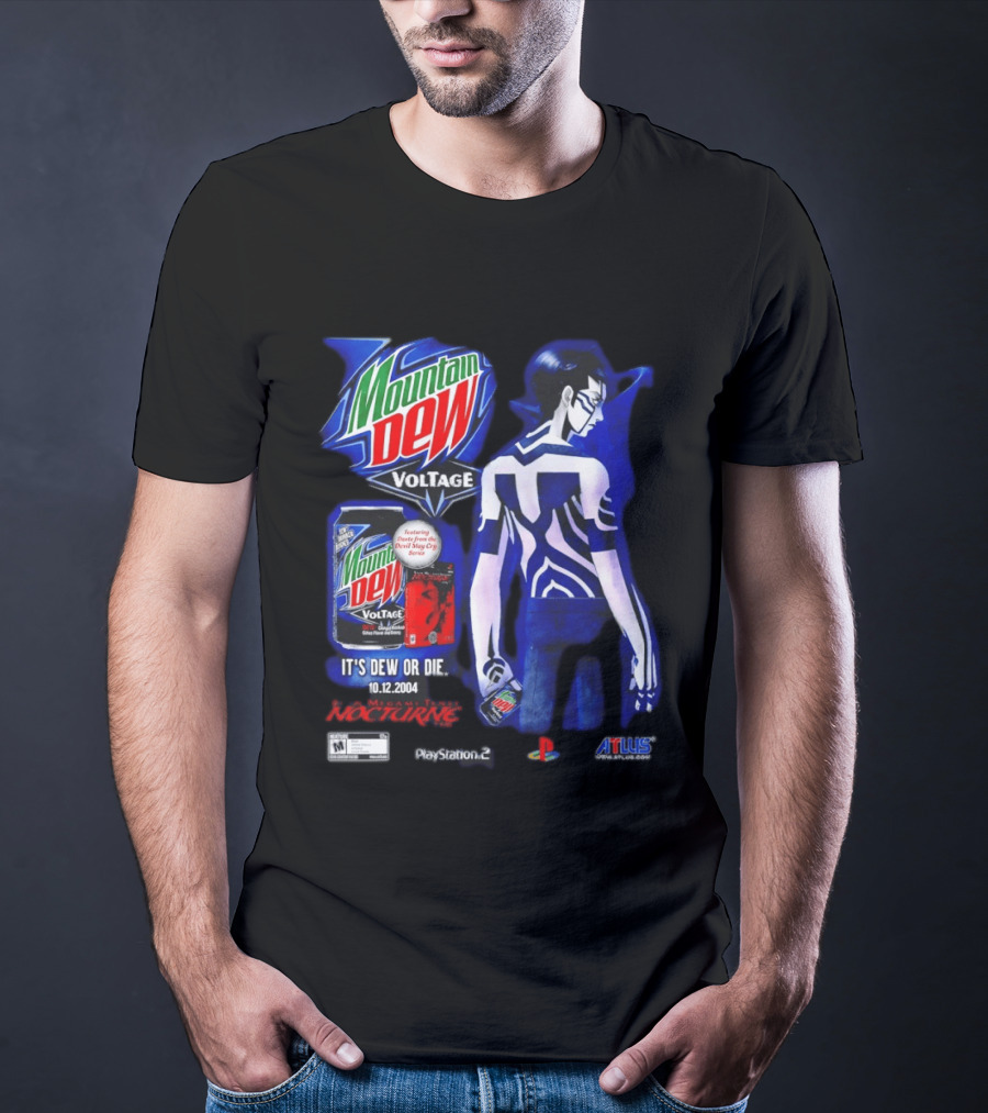 Mountain Dew Voltage Nocturne Devil May Cry Featuring Dante It's Dew Or Die 10.12.2004 PlayStation 2 Atlus T-Shirt