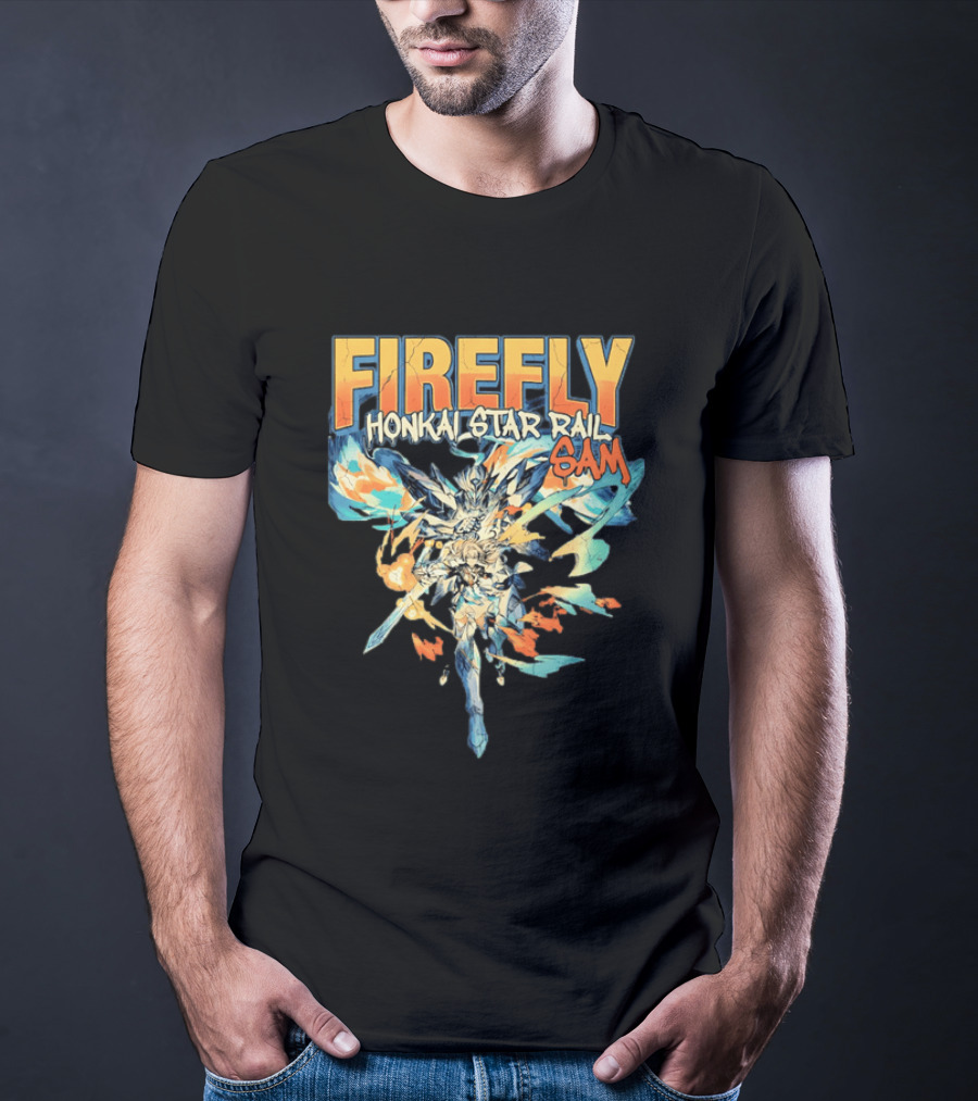 Firefly Honkai Star Rail Sam Explosive Art Style And Dynamic Characters T-Shirt