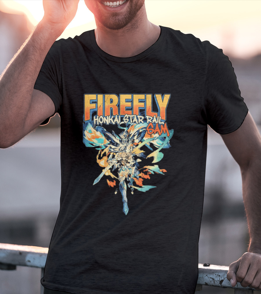 Firefly Honkai Star Rail Sam Explosive Art Style And Dynamic Characters T-Shirt