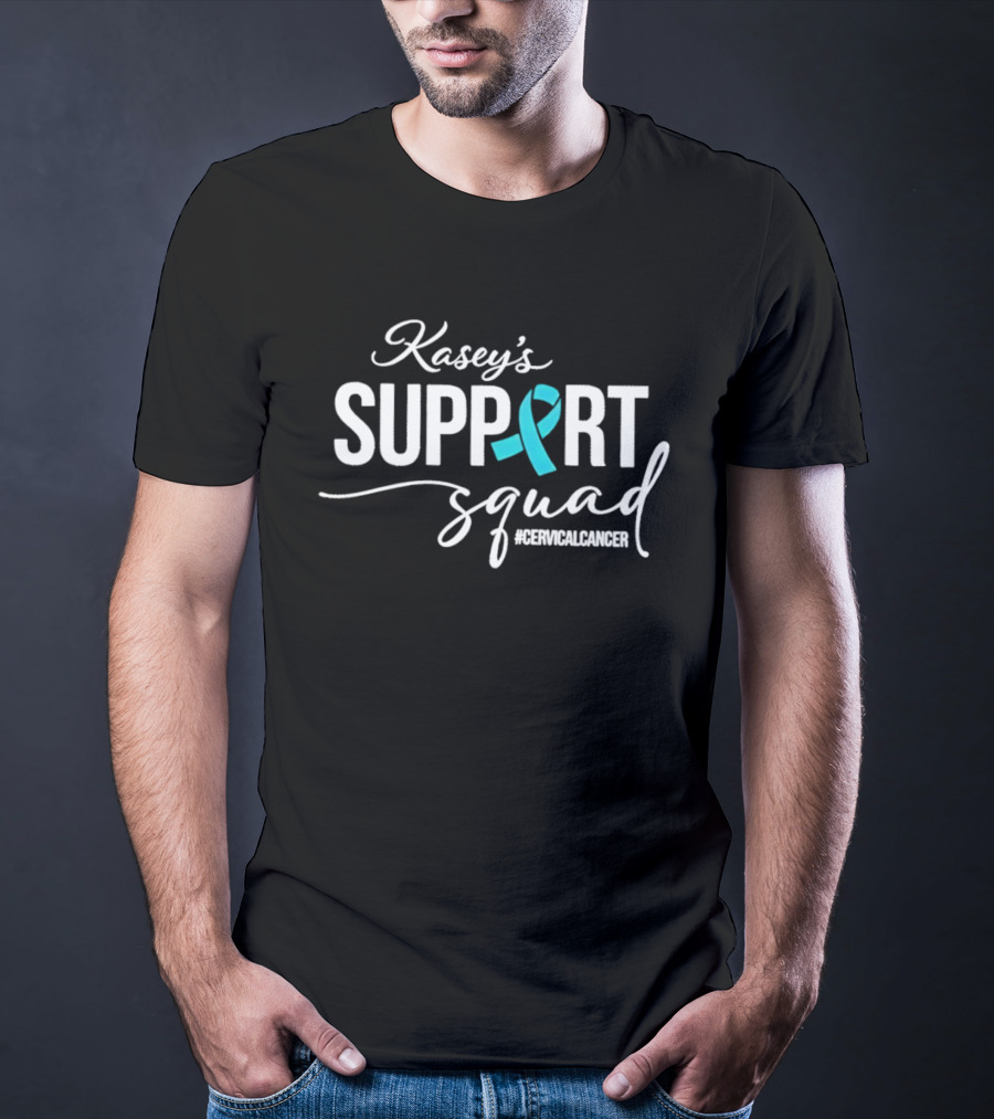 Kasey's Support Squad For Cervical Cancer Awareness Ribbon T-Shirt